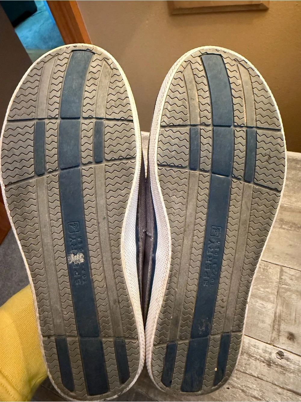 Sperry Lavender Canvas Kids Boat Shoes with Navy Laces